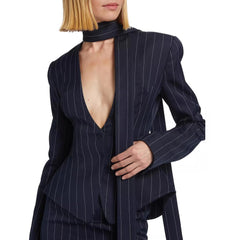 Slim Fit Waist V-neck Suit Jacket Skirt Suit