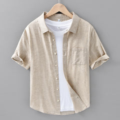 Thin Menswear Linen Short Sleeve Shirt