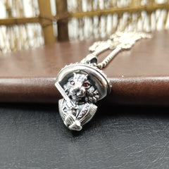 S925 Sterling Silver Vintage Cat Pendant