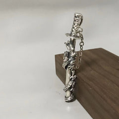Pendant Sterling Silver Punk Hip Hop Cool Retro Creative Sword Ornaments