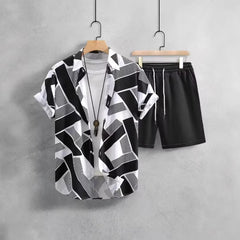 Printed Short-sleeved Shirt Beach Pants Suit