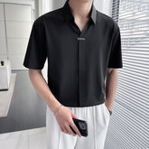 Summer Casual Solid Color Shirt Men's High-grade Thin