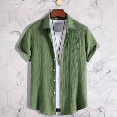 Holiday Leisure Wrinkle Men's Short Sleeve Shirt