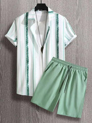 Beach Style Short Sleeve Shirt Men's Suit