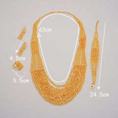 Multi-layer Handmade Necklace Big Electroplated 24k Real Gold