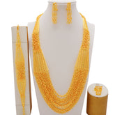 Multi-layer Handmade Necklace Big Electroplated 24k Real Gold