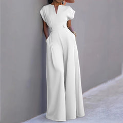 Graceful And Fashionable Solid Color High Waist Wide Leg Pants