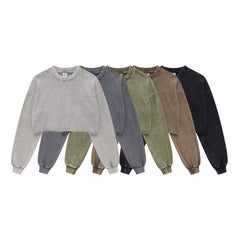 Washed Loose Edge Short-sleeved T-shirt Top For Women