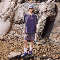 Lightweight Quick-drying Color Matching Sports Loose Short Sleeve