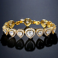 Geometric Heart Shape AAA Zircon Bracelet Female Korean Style Temperament