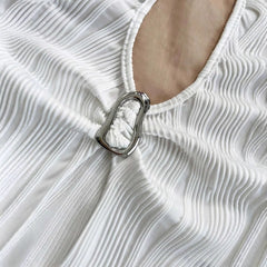 Casual Lace Up Metal Buckle Fit Asymmetric Hem Vest