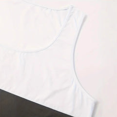 Men's Stitching Contrast Color Sports Fitness Loose Running Vest