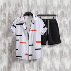 Printed Short-sleeved Shirt Beach Pants Suit