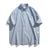 Profile Striped Overalls Short-sleeved Shirt For Men And Women