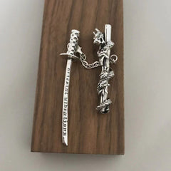 Pendant Sterling Silver Punk Hip Hop Cool Retro Creative Sword Ornaments