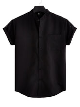 Men's Solid Color Casual Shirt With Pocket