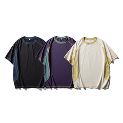 Lightweight Quick-drying Color Matching Sports Loose Short Sleeve