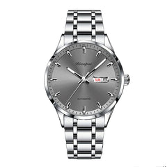 Men's luxury automatic mechanical watch, made of stainless steel material, luminous, date display, circular dial - ideal gift fo