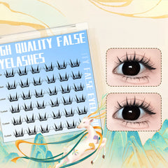 Natural Cosplay False Eyelashes No Glue Need Eyelash Clusters False Eyelashes for Eye-Lifting Effect DIY Makeup Use Makeup Tools
