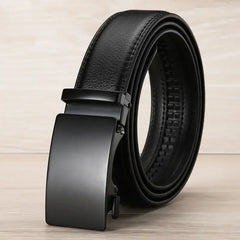 Automatic Buckle Belt for Men Famous Brand Business Belt Men PU Leather Waist Straps Black Male Jeans Belts for Men