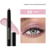 Eyeshadow Stick 10Colors Shimmer And Matte Brown Metallic Cream Eyeshadow Pencil Crayon with Smudge-proof & Waterproof Makeup
