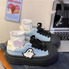 Shoes for Women High on Platform Round Toe Woman Footwear Trends Comfortable and Elegant Walking Aesthetic Vulcanized Shoe