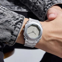 New Watches for Men Luxury Stainless Steel Unique Octagonal Dial Waterproof Quartz Wristwatches Relogio Masculino Drop Shipping