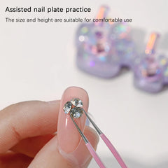 Nail Art Beginner Practice Base Cat Claw Nail Stand For Press On Nails Aurora Resin Showing Shelves Nail Display Manicure Tools
