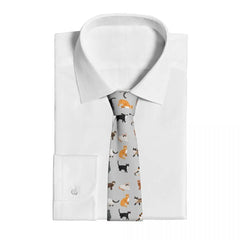 Mens Tie Slim Skinny Cute Cartoon Cats Necktie Fashion Necktie Free Style Men Tie Party Wedding