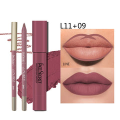 Matte Lipliner&Lipstick Set,Waterproof, Long Lasting Lip Makeup, Soft Matte Color Rendering,Women's Makeup Cosmetics