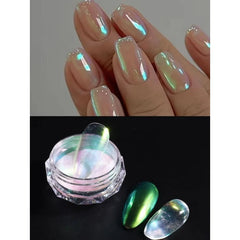 1 G 1 PCS Nail powder Nail Pigment Holographic Mirrorlridescent Mermaid Rubbing DustGlitter Gel Polish ManicureDecoration