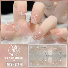 Nail Sticker Full Cover Waterproof Nail Art Manicure Decoration Sweet DIY Nail Decail Rhinestones Self Adhesive Manicure INS 3D