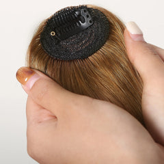 Hair Clip in Bangs 100% Human Hair Extention Honey Brown Fake Bangs Bangs Fringe with Temples for Women Daily