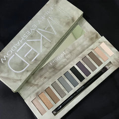 12 Color Eyeshadow Palette And Fine Shiny Matte Milk Tea Shadow Mini Daily Use Student Friendly Cosmetics