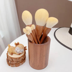 6/8/10PCS Black Walnut Handle Makeup Brushes Powder Blush Foundation Sculpting Eyeshadow Smudge Blending Cosmetic Brush
