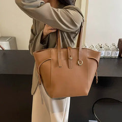 Luxury Leather Tote Handbag Large Capacity Briefcase