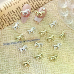 Minimally Designed Three-dimensional Horse Nail Decor Alloy Nail Art Charm Manicure Decoration Accessories