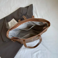 Luxury Leather Tote Handbag Large Capacity Briefcase
