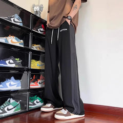 High Street Casual Pants Men Wide-leg Straight Corduroy Trousers Spring Autumn Fashion Jogger Couple Streetwear New Sweatpants