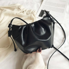 Women's Premium Shoulder Bag New Fashion Niche Design Messenger Bag Female Wild Western Style Female Pleated Bag Mini Cloud Bag