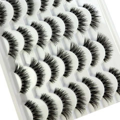 14 pair False Eyelashes handmade Transparent Stem Soft Cross Natural Long Eye Lashes Daily Makeup Tools Art Thick Fake Eyelashe