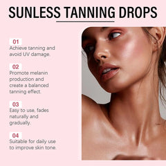 Sunless Tanning Drops To Drink Moisturizing Bronzer Natural Tanner For Sun-Kissed-Glow For Face Body Outdoor Sunscreen Care