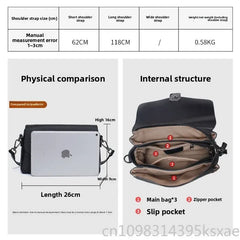 Premium leather handbag internal structure and physical comparison, showcasing chic minimalist leather crossbody bag features.