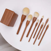 6/8/10PCS Black Walnut Handle Makeup Brushes Powder Blush Foundation Sculpting Eyeshadow Smudge Blending Cosmetic Brush