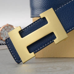 Men's belt with lychee pattern and smooth buckle HFashionable, casual, trendy, and versatile Middle-aged and young men's belts