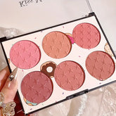6-color blush palette, matte effect, natural long-lasting, high pigment, daily multi-color makeup set