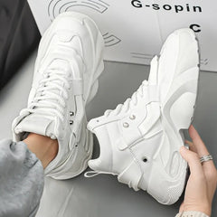 Shoes for Men High Quality Platform Sneaker Fashion High-top Leather Sports Men Shoes Thick-soled Casual Shoes Zapatillas Hombre