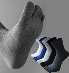Socks with Fingers Men Fashion Sweat-absorbing Men's Breathable Sweat Toe Socks Comfortable Cotton Elastic Sports Business Socks
