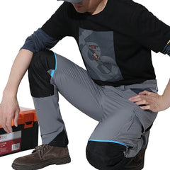 Men Cargo Work Pants High Stretch Outdoor Breathable Comfort Hiking Pants Knee Pads Fit Tactical Combat Army Cargo Work Trousers