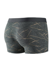 4pcs men's underwear, comfortable, soft and fashionable daily line print intimate boxer briefs, sporty and breathable boxers